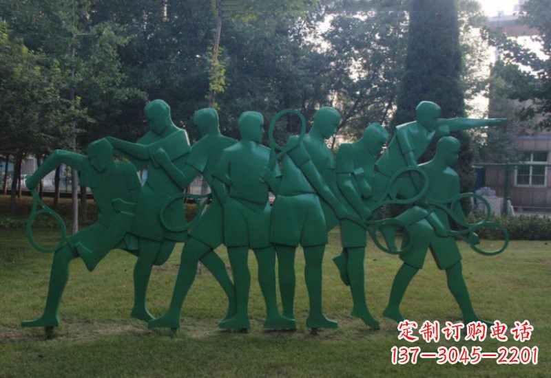 聊城不锈钢羽毛球人物雕塑精美绝伦