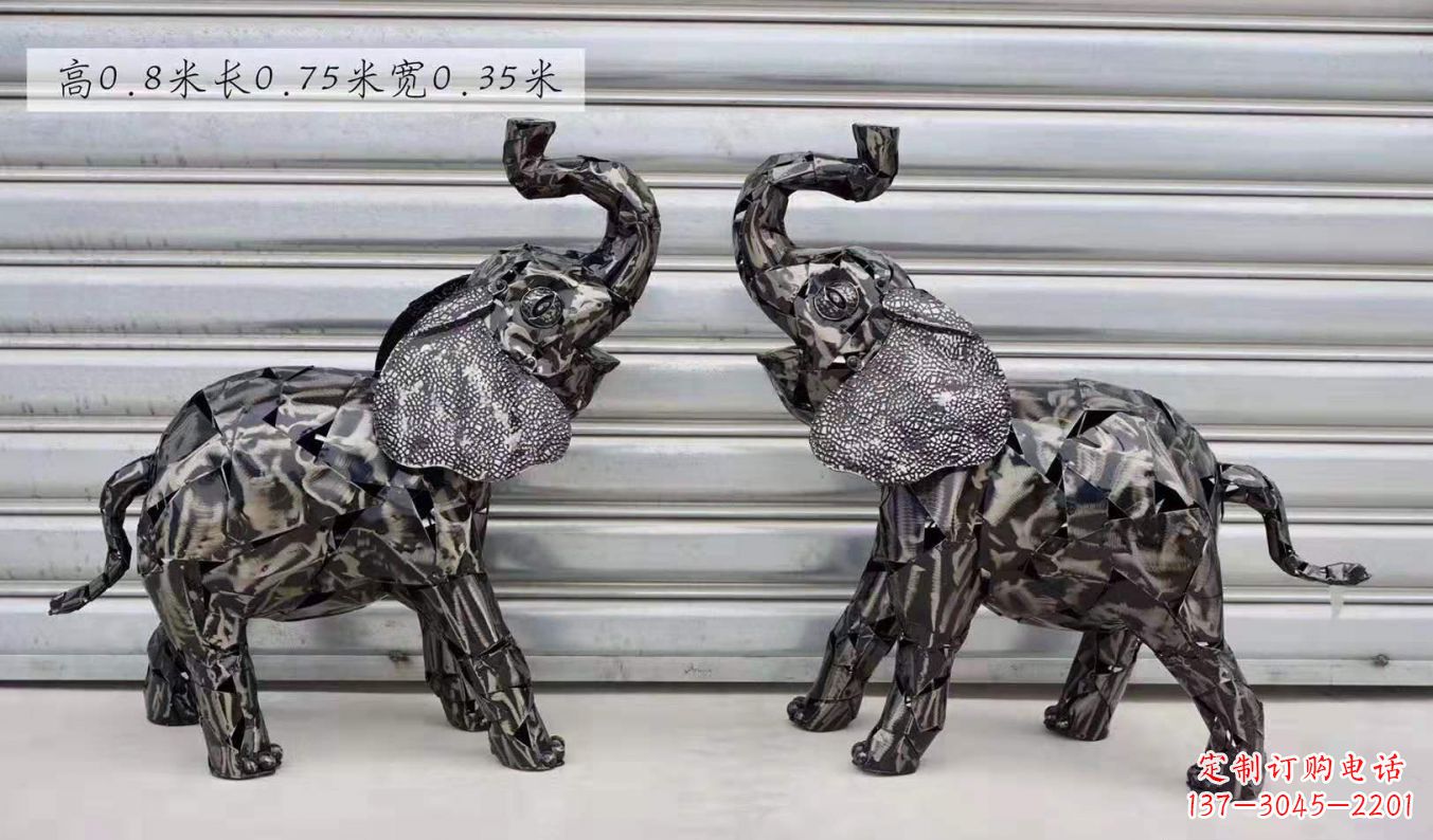聊城不锈钢大象雕塑精美的摆件装饰