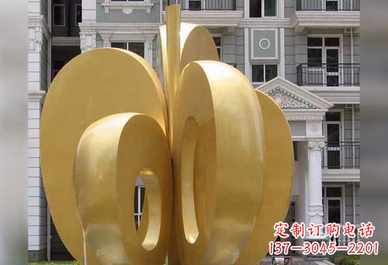 聊城不锈钢大型苹果雕塑