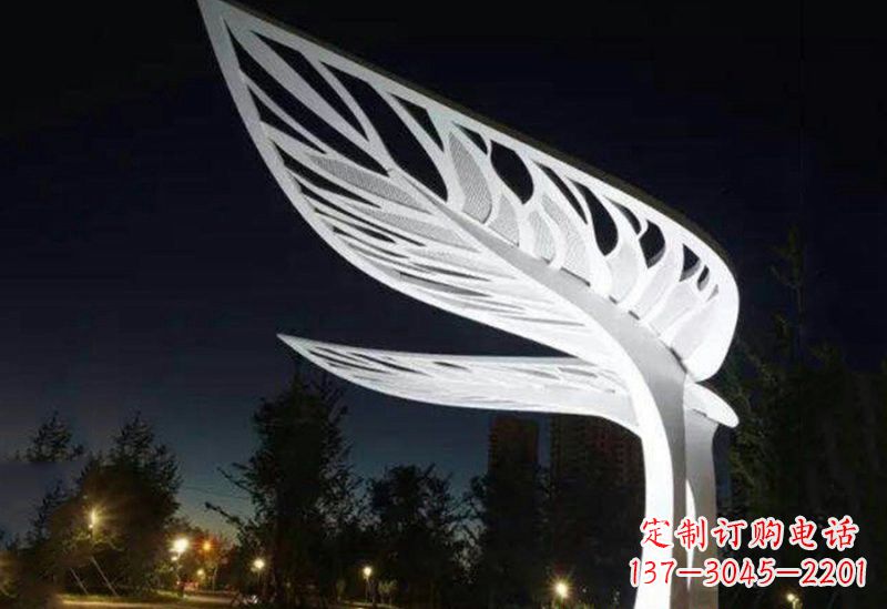 聊城不锈钢大型树叶雕塑