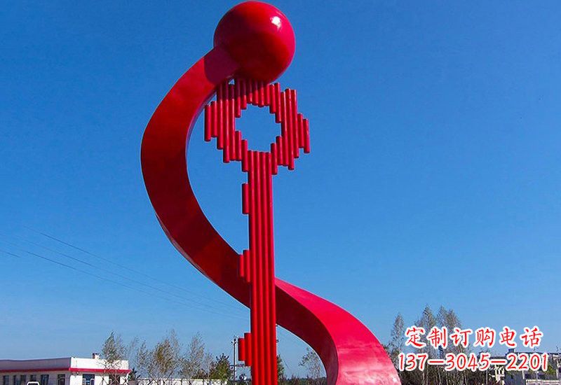 聊城不锈钢大型抽象钥匙雕塑