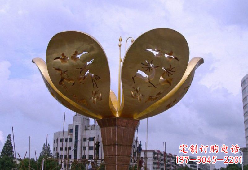 聊城大型不锈钢紫荆花雕塑