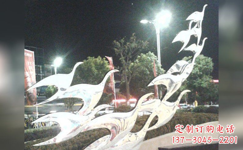 聊城不锈钢大雁雕塑——灿烂的翱翔