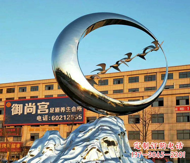 聊城不锈钢大雁雕塑精美的艺术之作