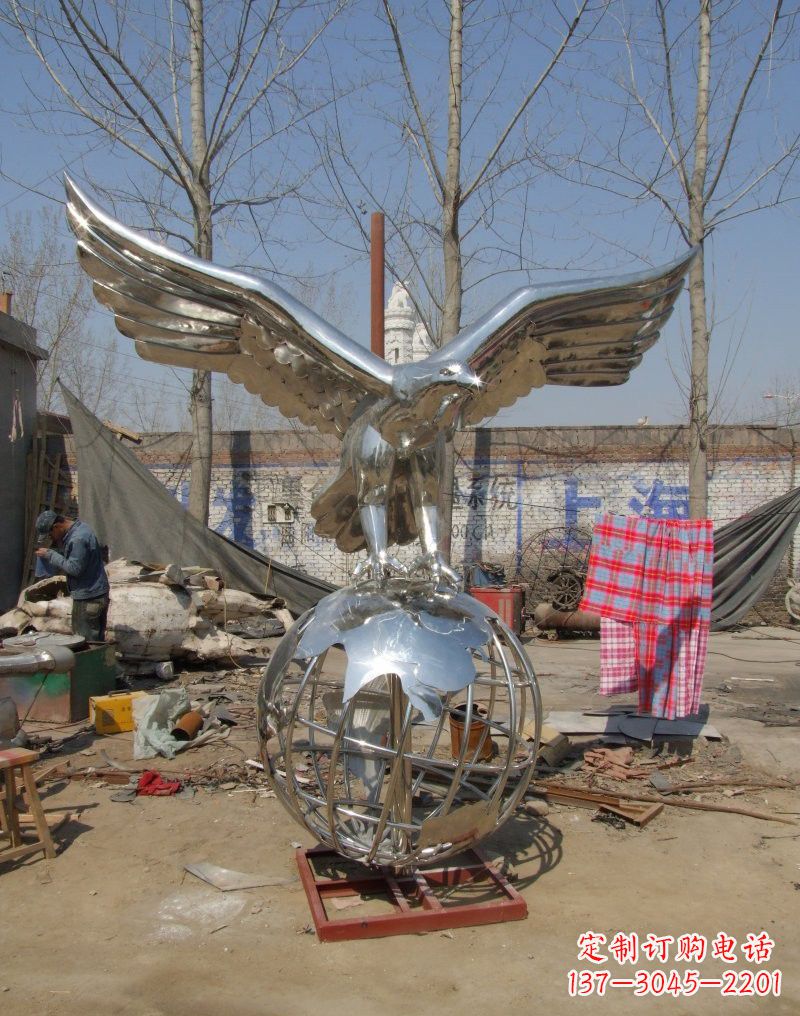 聊城老鹰雕塑不锈钢大展鸿图