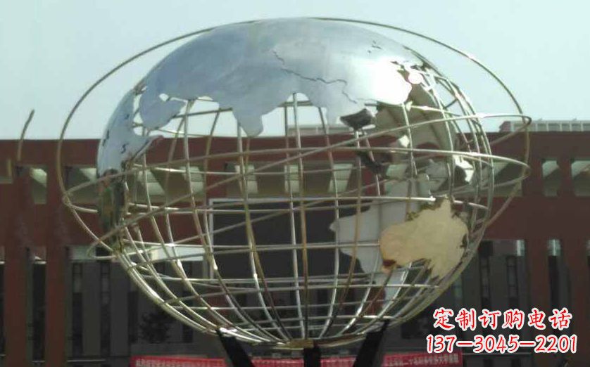 聊城不锈钢地球仪雕塑象征地球的美丽