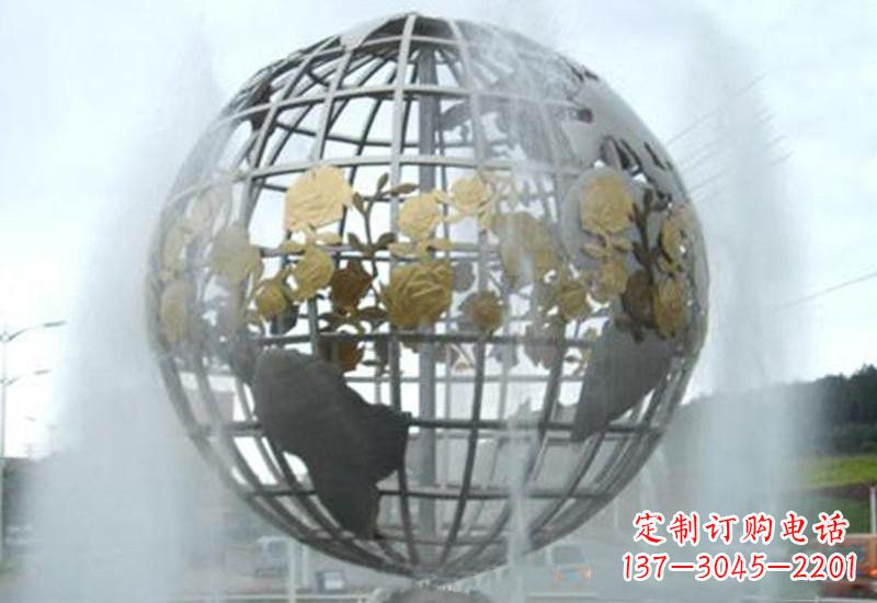 聊城不锈钢地球仪雕塑象征着地球家园