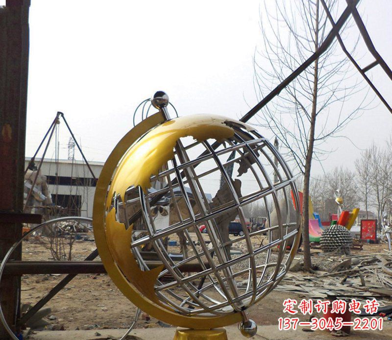聊城不锈钢地球仪雕塑象征着美好未来