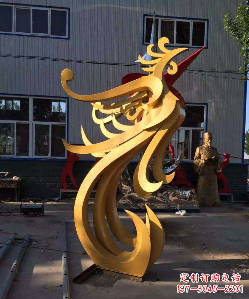 聊城不锈钢雕刻凤凰雕塑传承精美工艺