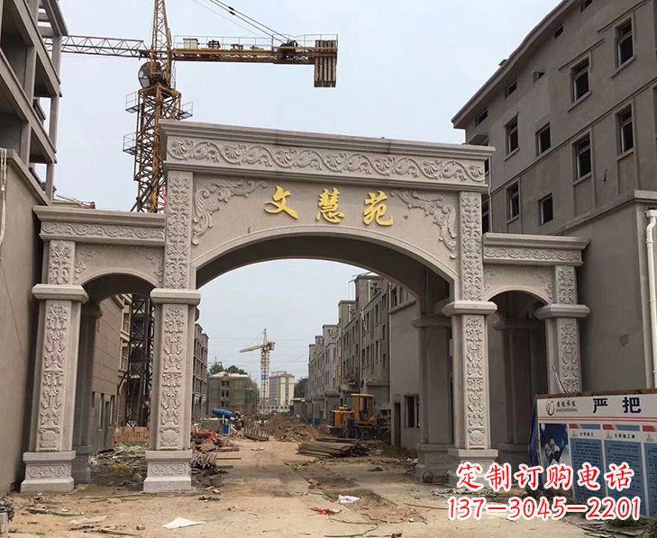 聊城艺术精美的不锈钢牌坊雕塑