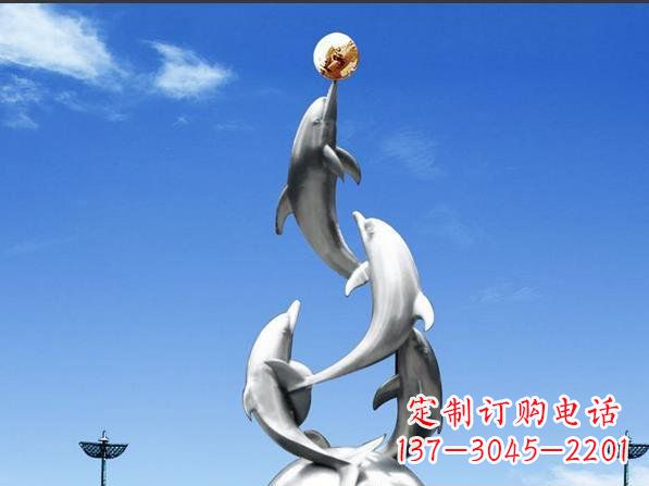 聊城不锈钢海豚雕塑精致美观的艺术品