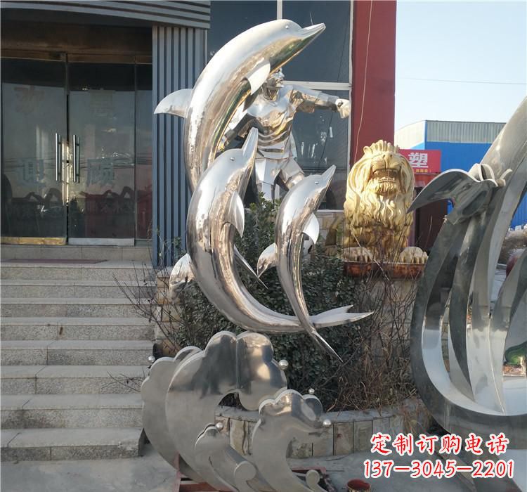聊城不锈钢海豚雕塑——精美外观,传递环保理念