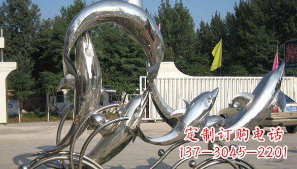 聊城不锈钢海豚雕塑精美雕刻展现海洋之美