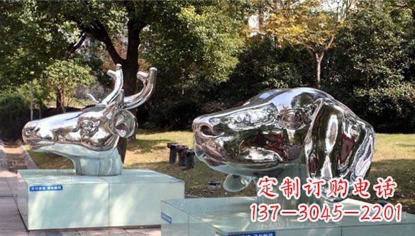 聊城动物十二生肖头像不锈钢雕塑