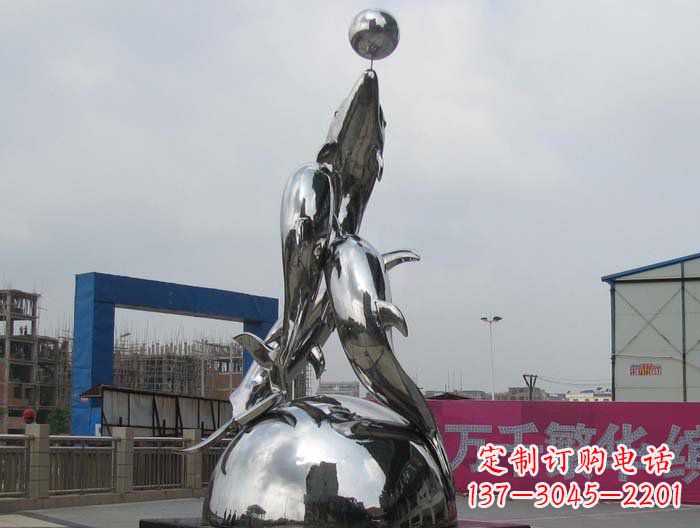 聊城海豚雕塑精美细腻的艺术品