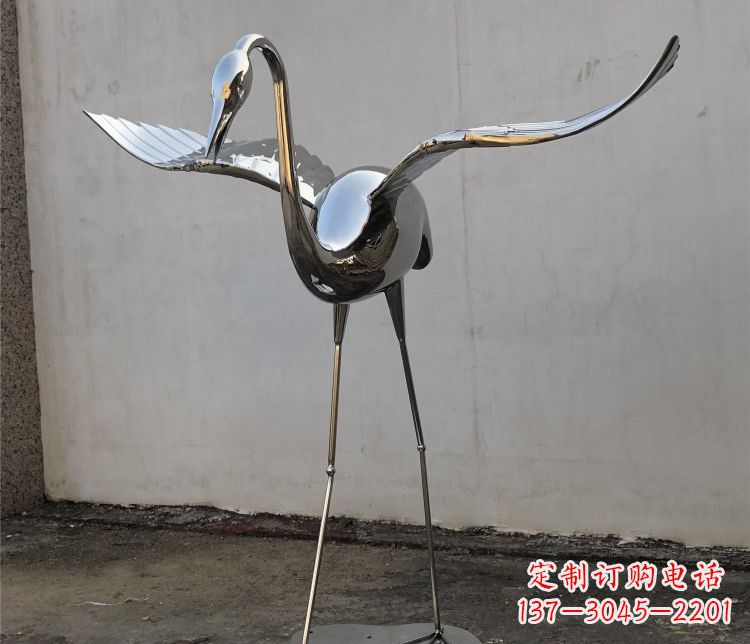 聊城不锈钢锻造的丹顶鹤雕塑