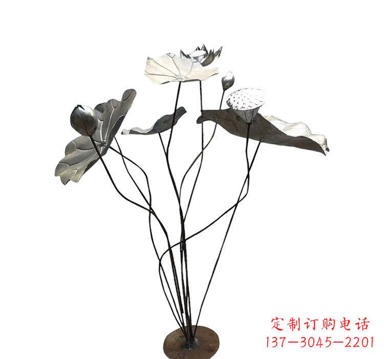 聊城不锈钢锻造莲花雕塑精美外形,长久耐用