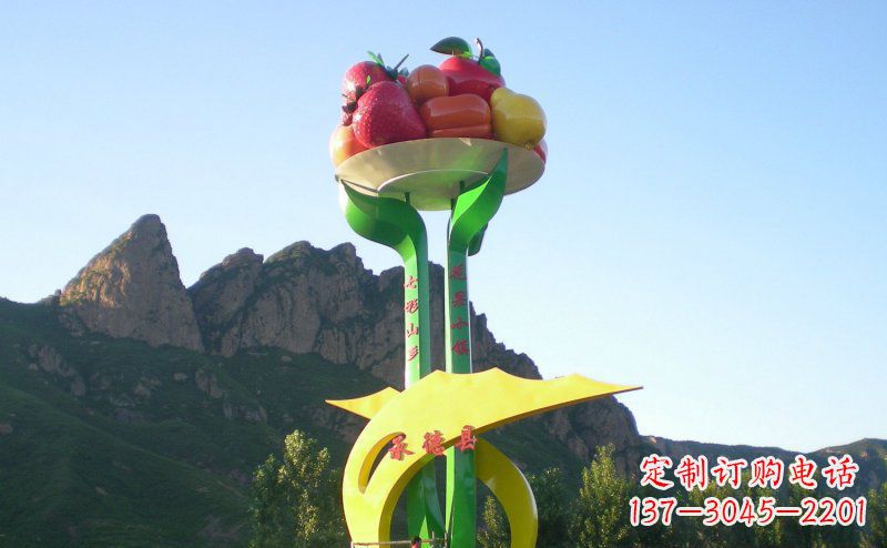聊城不锈钢制作的苹果雕塑