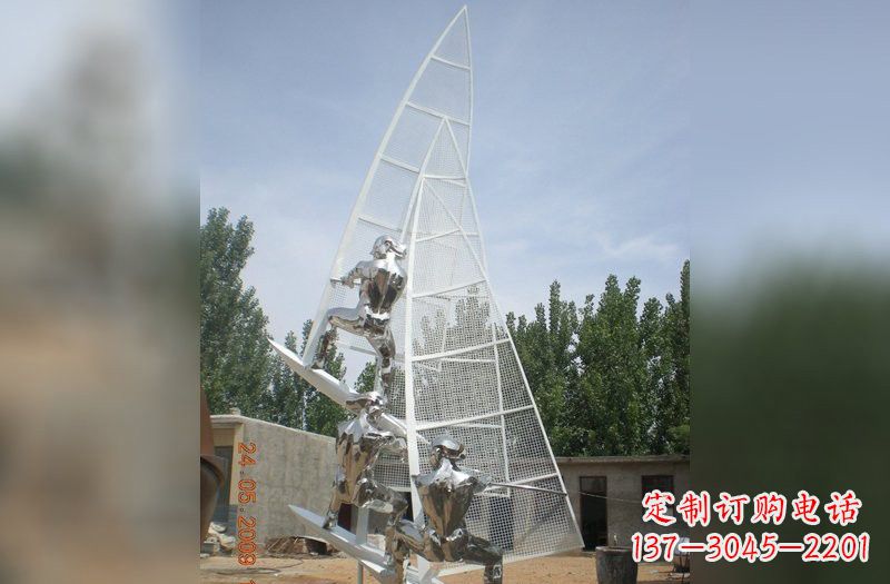 聊城不锈钢帆船雕塑精美的艺术品
