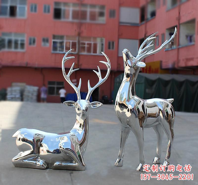 聊城不锈钢仿真梅花鹿雕塑——精致美观