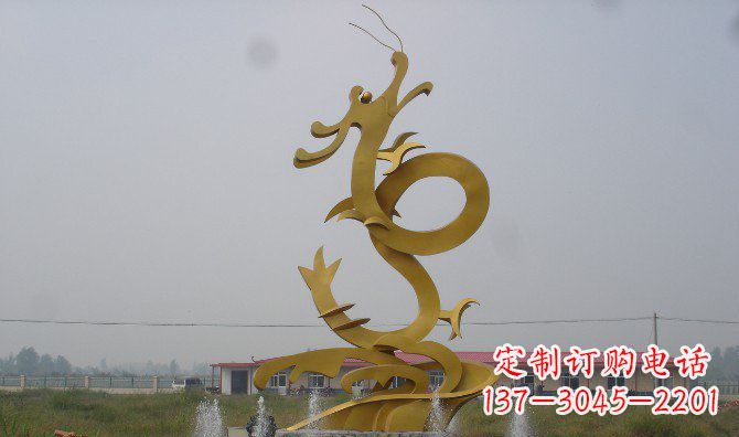 聊城不锈钢飞龙雕塑精美传承中华文化