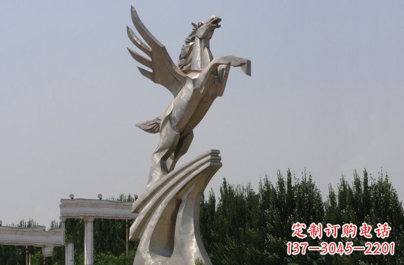 聊城不锈钢飞马雕塑象征力量与灵动