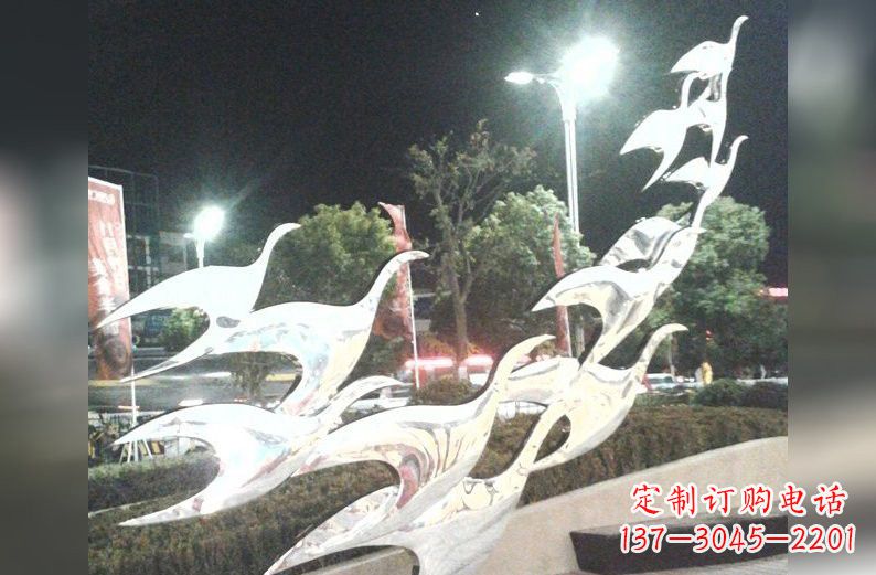 聊城不锈钢大雁雕塑一种高雅的艺术美学
