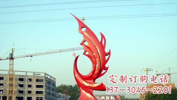 聊城凤凰城市的不锈钢雕塑