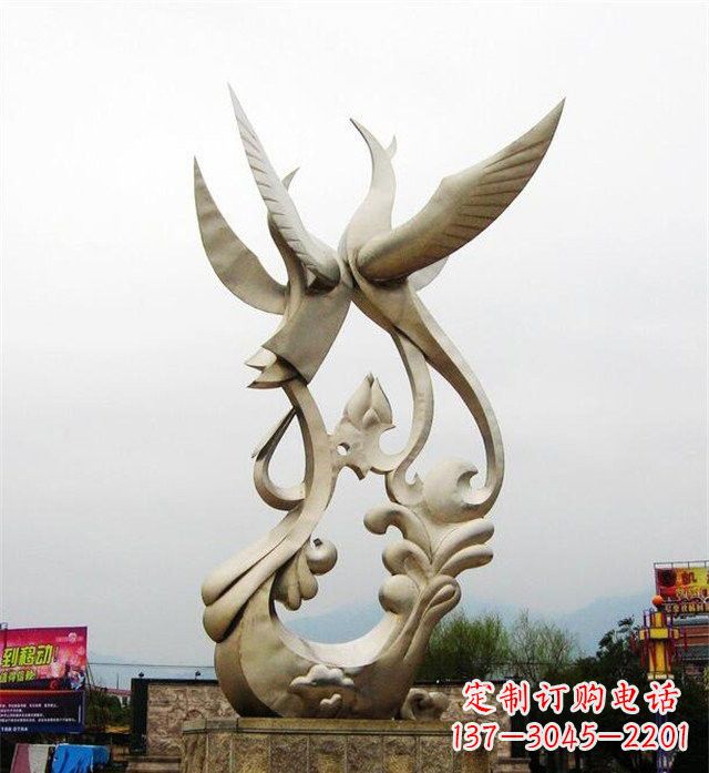 聊城不锈钢凤凰雕塑传承古代美学