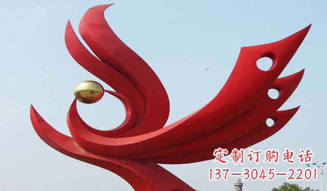 聊城不锈钢凤凰雕塑象征着美丽与智慧
