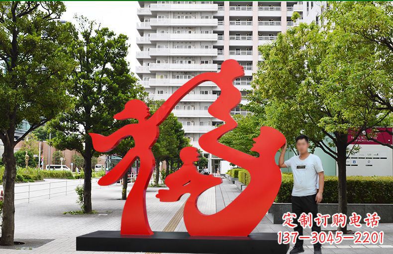 聊城不锈钢福字雕塑传递美好祝福