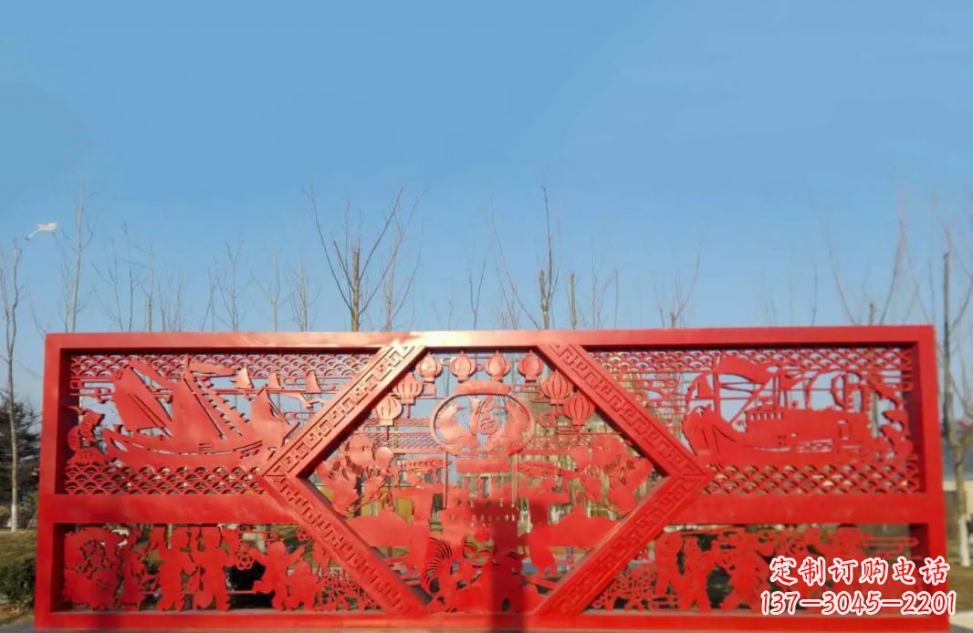 聊城不锈钢福字雕塑——点亮广场景观