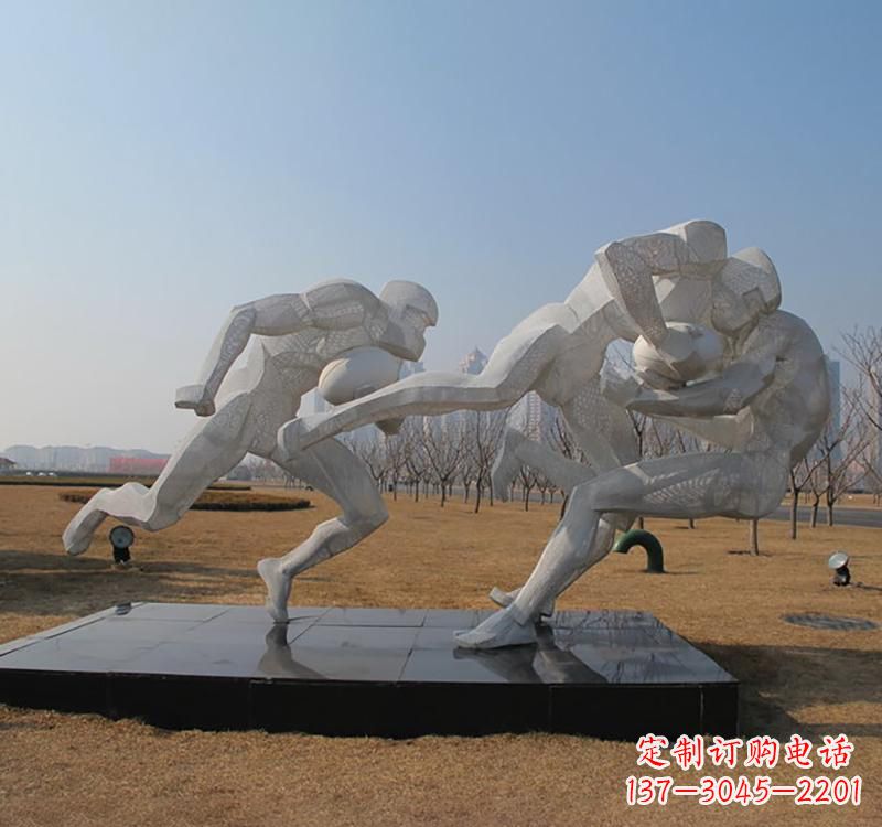 聊城不锈钢橄榄球雕塑传承精神的象征