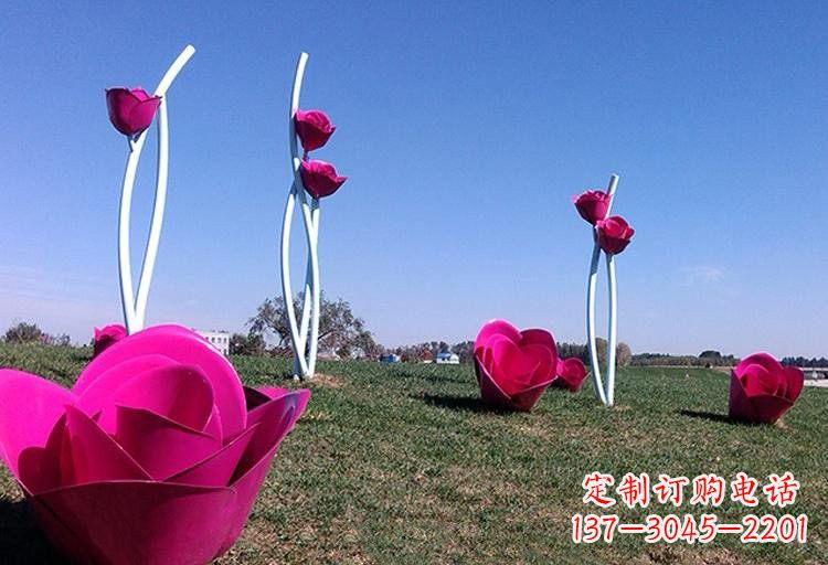 聊城不锈钢玫瑰雕塑美丽的艺术之作