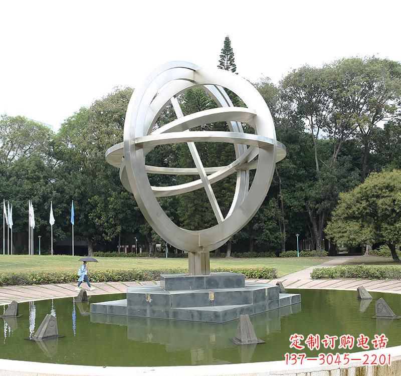 聊城不锈钢地球仪雕塑把地球放在手中