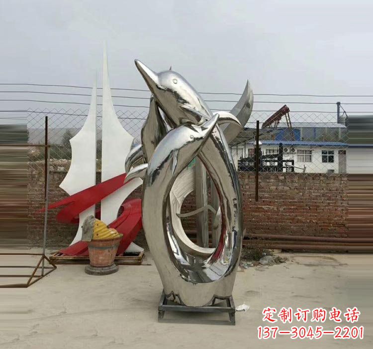 聊城不锈钢海豚雕塑——象征着动物自由的象征