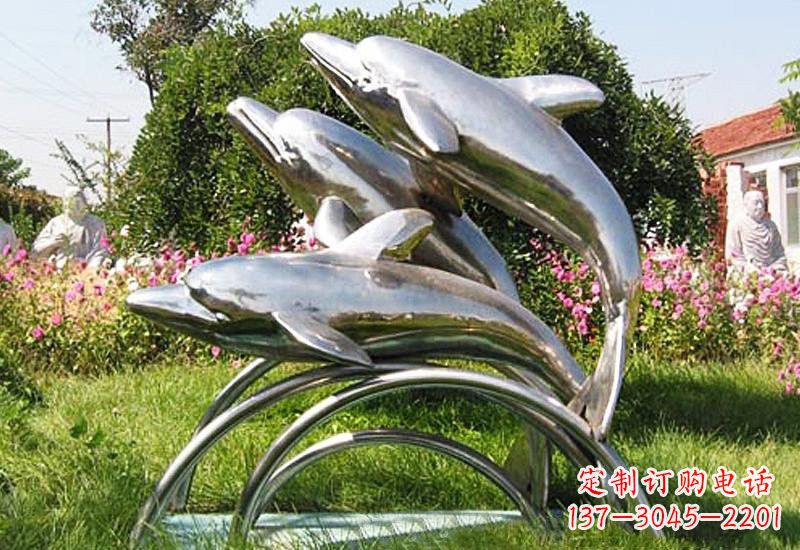 聊城不锈钢海豚雕塑——点亮公园的精灵