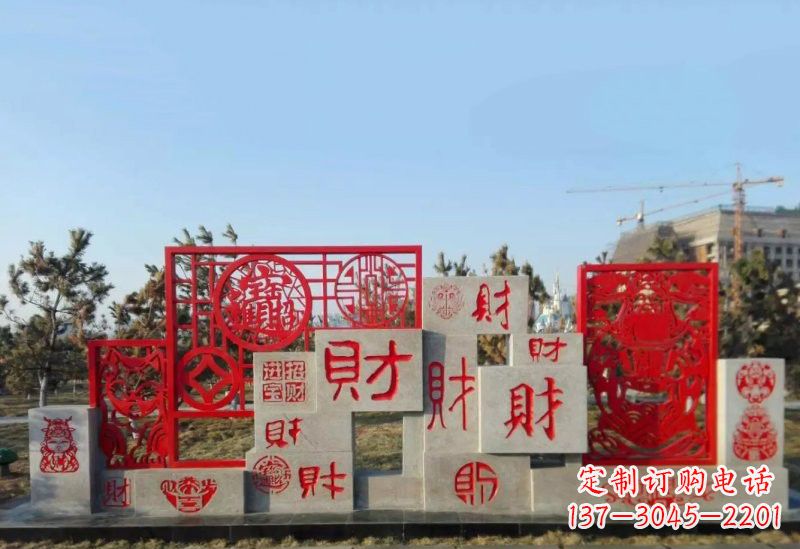 聊城不锈钢福禄寿雕塑象征着美好生活