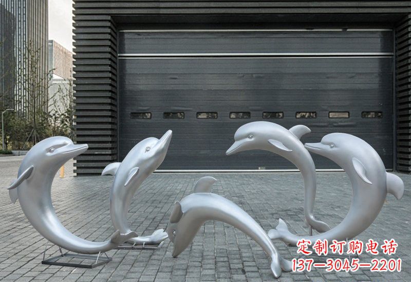 聊城海豚的精灵——不锈钢公园海豚雕塑