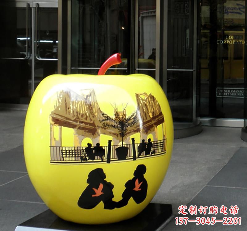 聊城不锈钢苹果雕塑——一座精美的公园景观