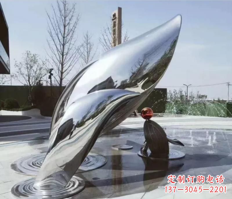 聊城精美不锈钢海豚雕塑
