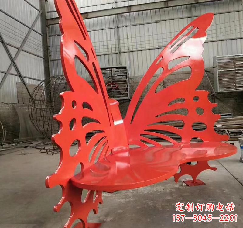 聊城不锈钢蝴蝶座椅雕塑美丽的艺术作品