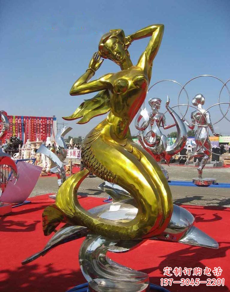 聊城不锈钢美人鱼雕塑——美丽的象征