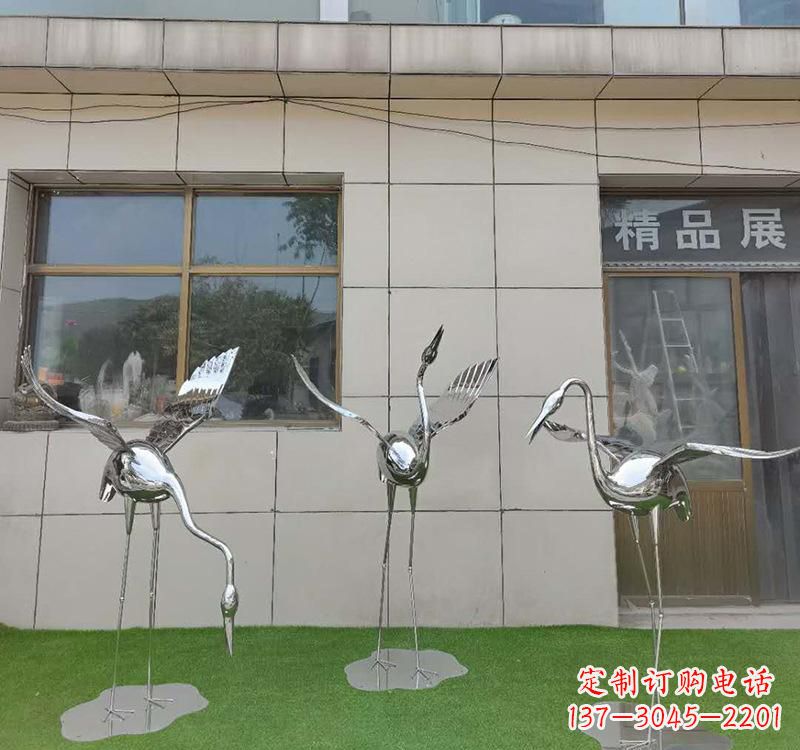 聊城不锈钢仙鹤雕塑传承传统文化