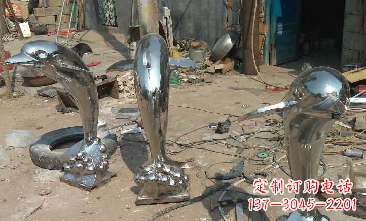 聊城不锈钢海豚雕塑——美丽的海洋之灵
