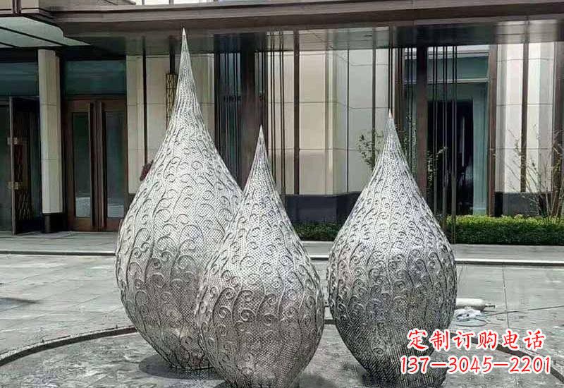 聊城不锈钢镂空水滴雕塑精致美观