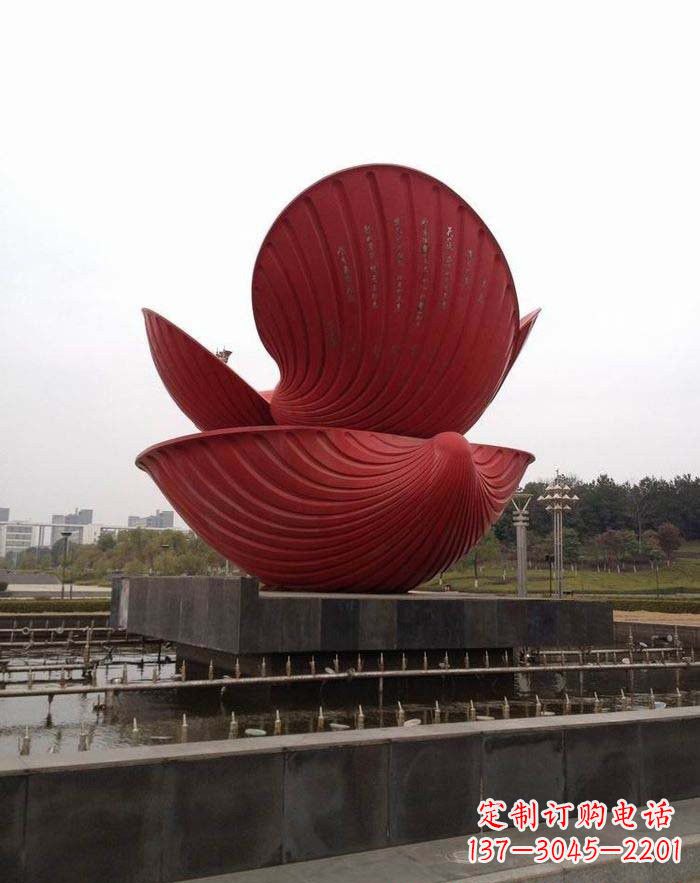 聊城不锈钢贝壳喷泉雕塑——海洋之美无限