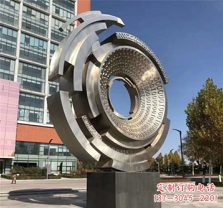 聊城不锈钢齿轮雕塑流动的美丽