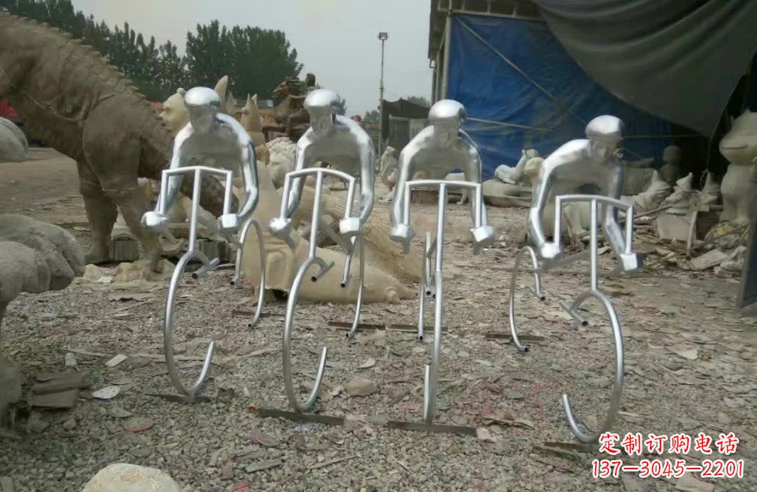 聊城不锈钢自行车雕塑——美丽的自行车文化精神