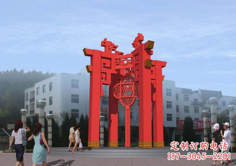 聊城不锈钢灯笼雕塑——点亮城市美景